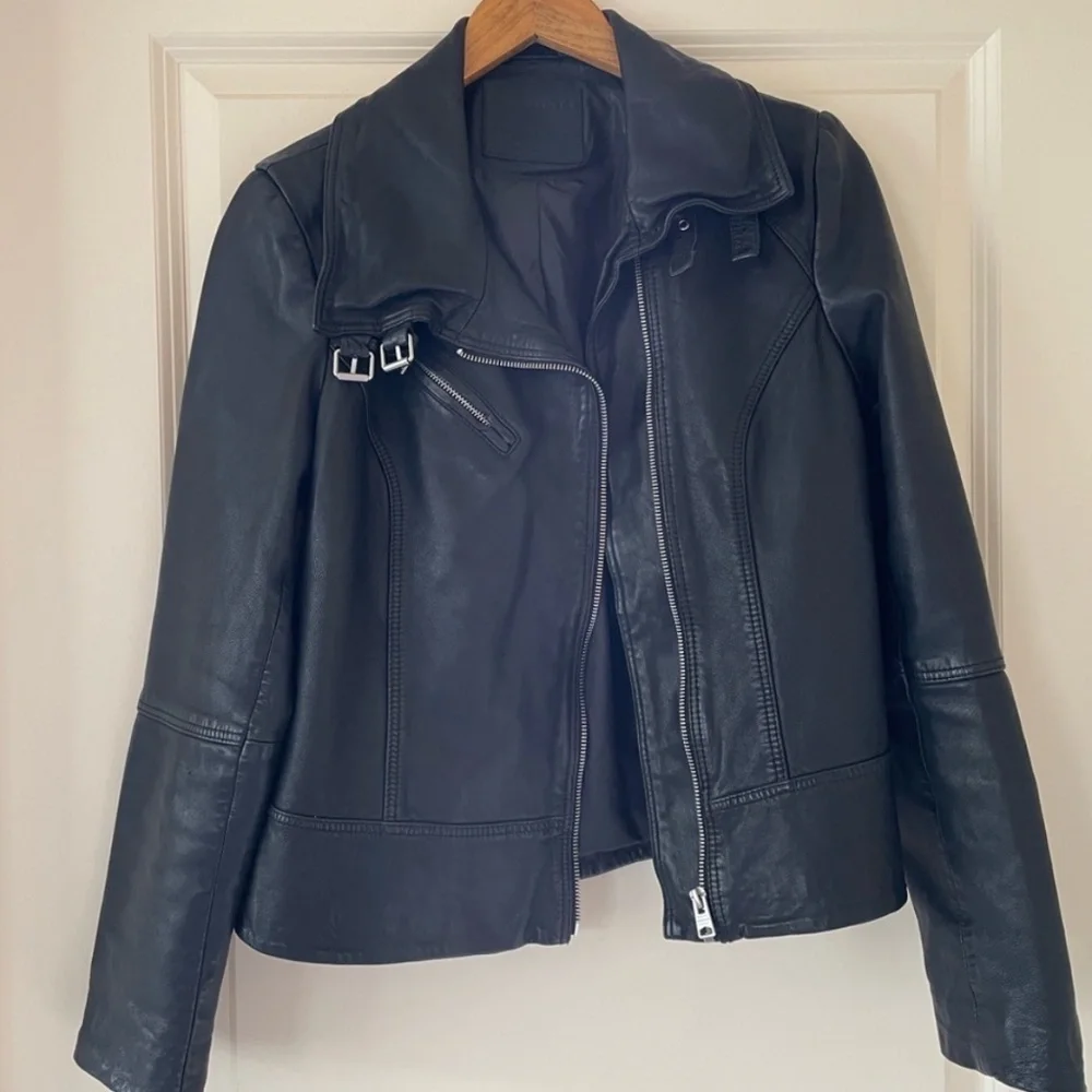 Soft, beautiful lambskin leather Belvedere Jacket from All Saints US size 10 - Picture 4 of 16